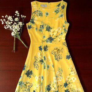 Hobbs London yellow Carly floral print midi dress
